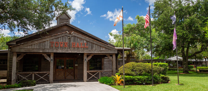 town hall building in downtown davie florida