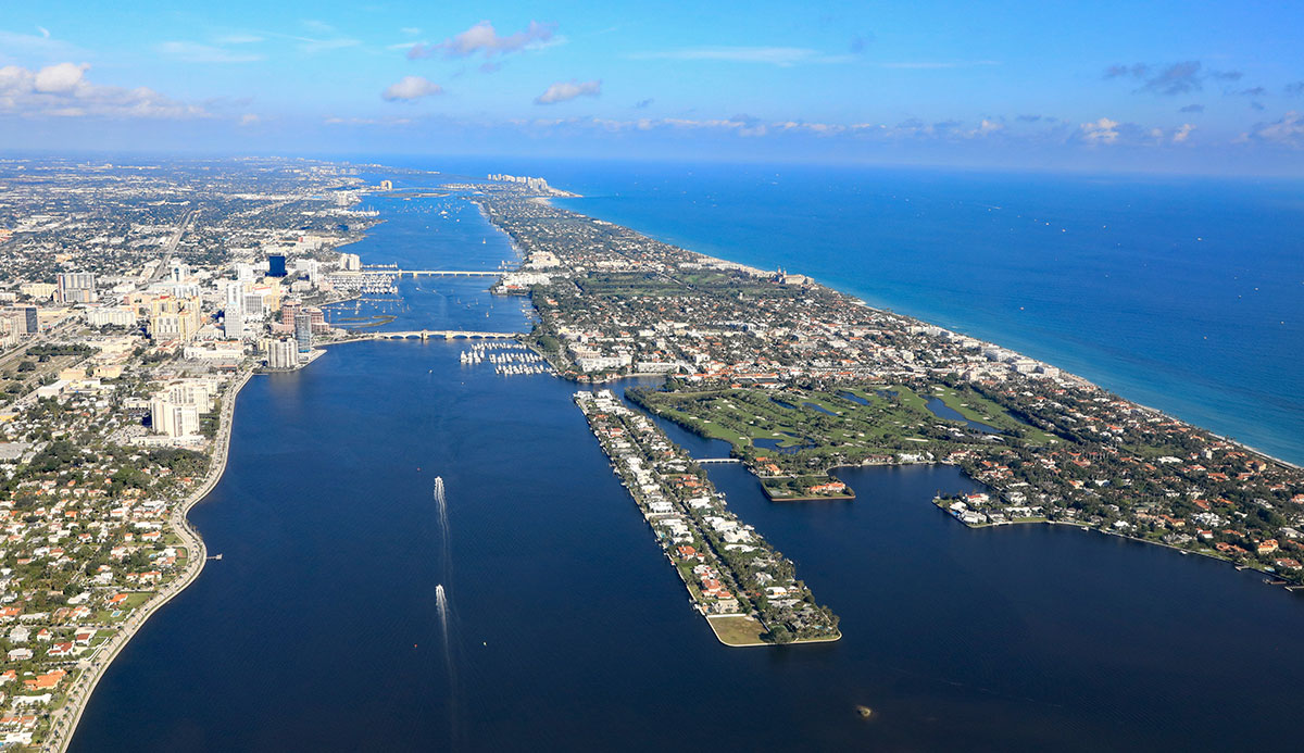 aerial view of south florida coast